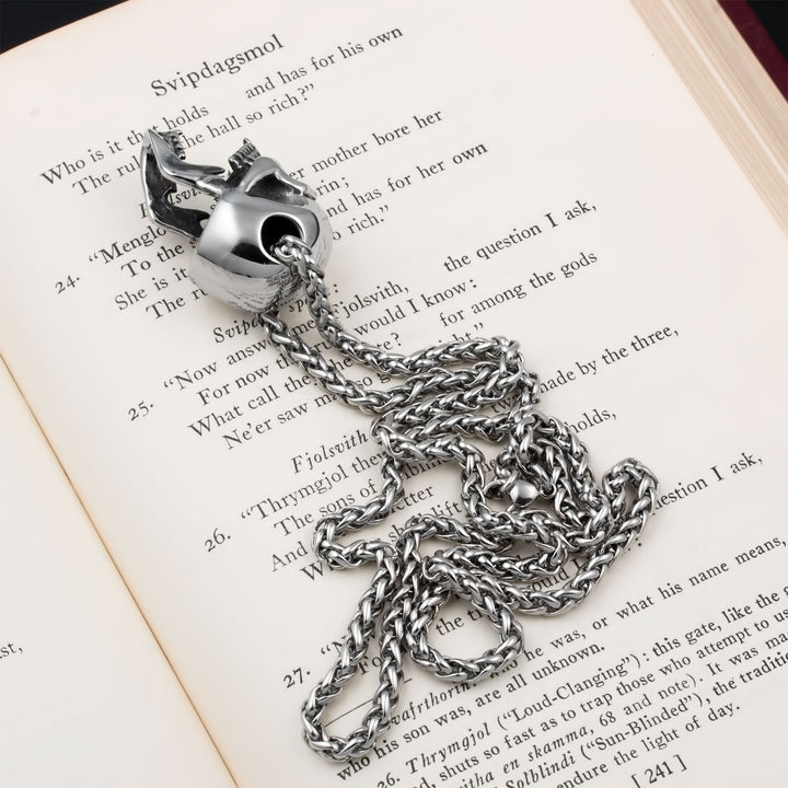 Skull of Your Enemy Pendant Necklace Stainless Steel Viking