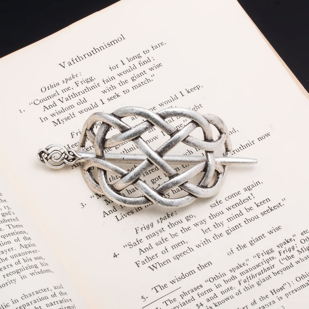 Viking Norse Celtic Infinity Knot Hair Pin Silver