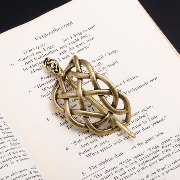 Viking Norse Celtic Infinity Knot Hair Pin Gold