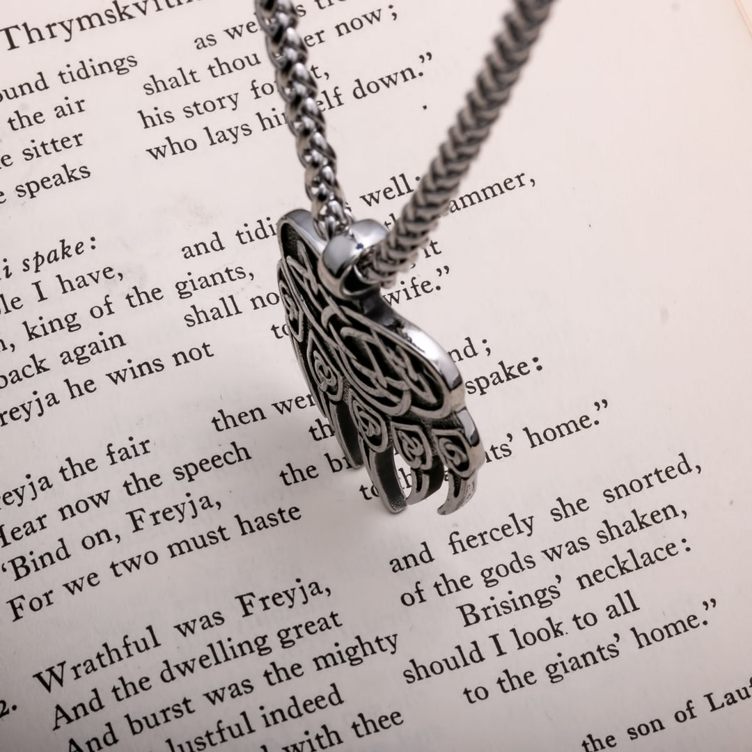 Bear Paw Trinity Knot Berserker Viking Pendant Necklace 316L Stainless Steel - view 5