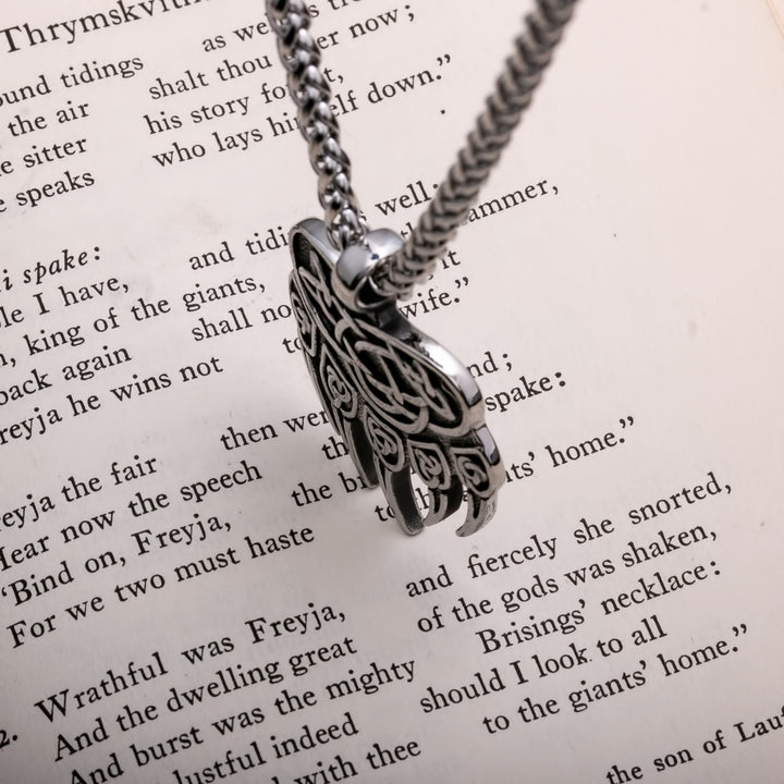 Bear Paw Trinity Knot Berserker Viking Pendant Necklace 316L Stainless Steel - view 5