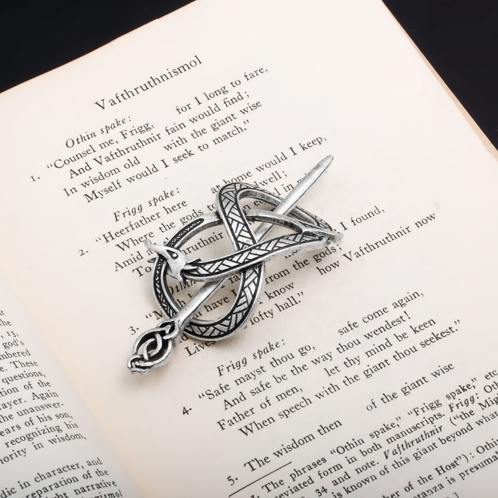 Viking Norse Dragon Infinity Knot Hair Pin Silver
