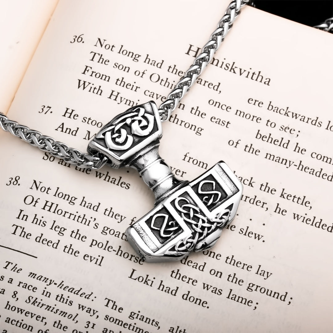 Mjolnir Viking Pendant Necklace 316L Stainless Steel