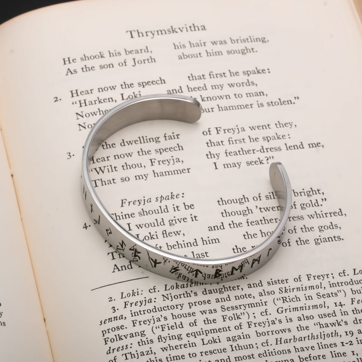 Viking Elder Futhark Rune Cuff Bracelet