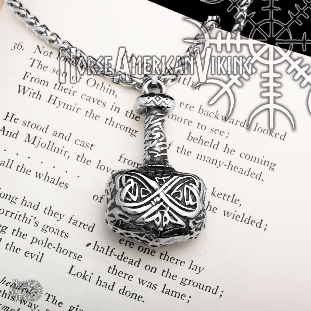 Viking Mjolnir Thor's Hammer Stainless Steel Pendant Necklace