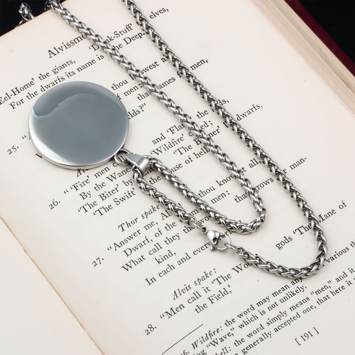 Helm of Awe Elder Futhark Rune Pendant Necklace 316L Stainless Steel Viking