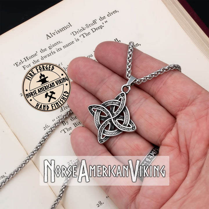 Viking Volva Witch Knot Stainless Steel Pendant Necklace