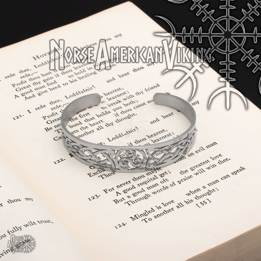 Celtic Norse Knot Cuff Bracelet 316L Stainless Steel