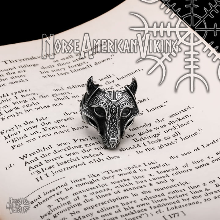 Fenrir Wolf Viking Ring 316L Stainless Steel - view 2