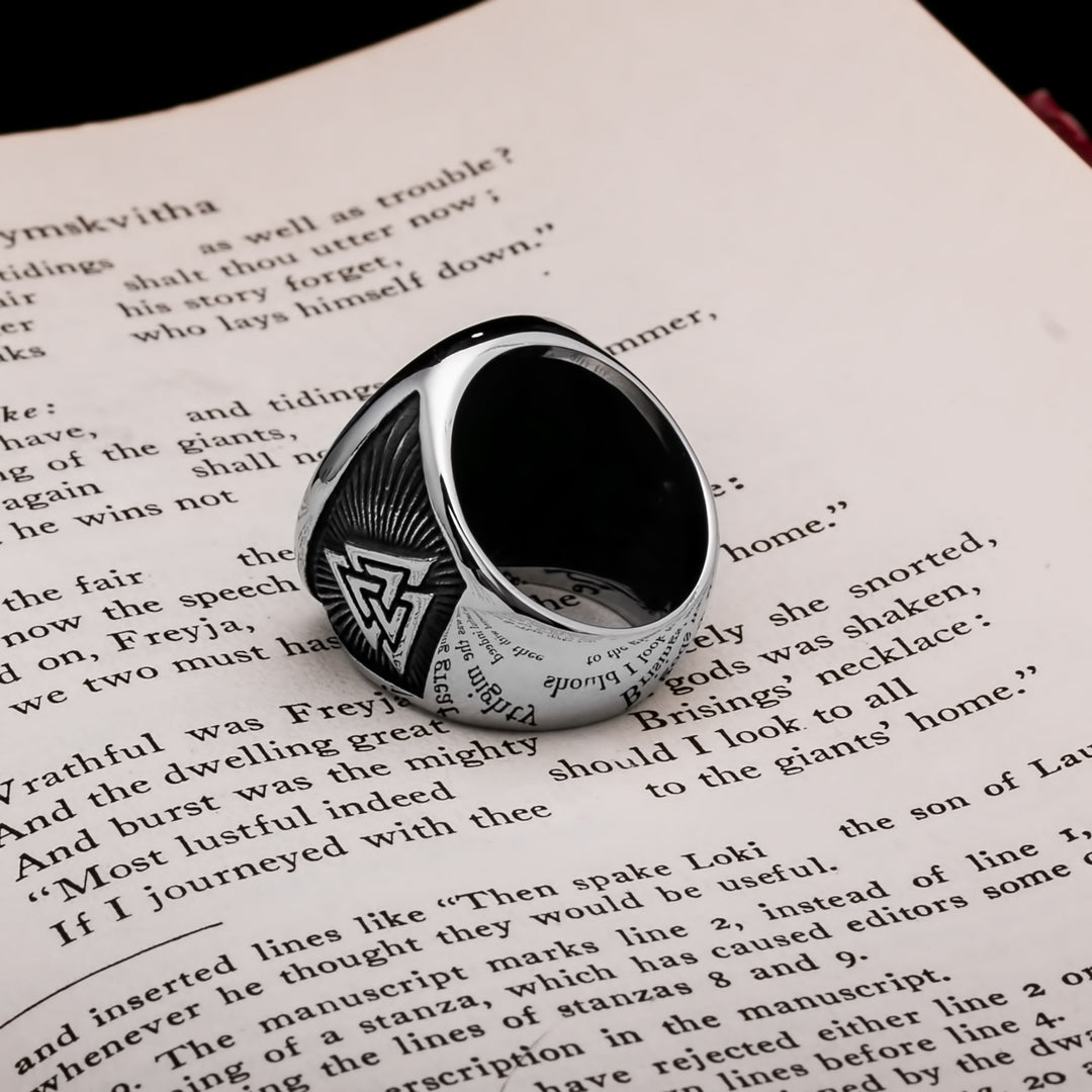 Viking Valknut Ring 316L Stainless Steel Size 7