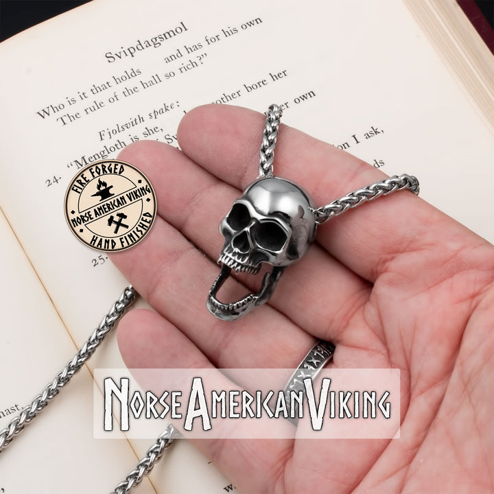 Viking Skull of Your Enemy Stainless Steel Pendant Necklace