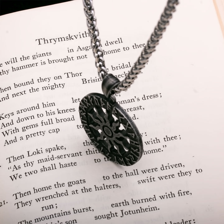 Elder Futhark Rune Viking Pendant Necklace 316L Stainless Steel