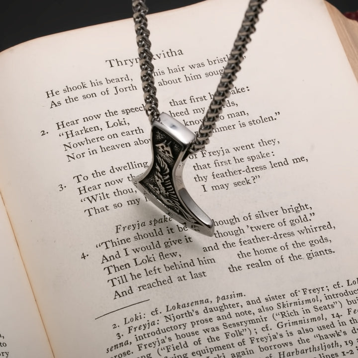 Axe Wolf Raven Valknut Viking Pendant Necklace 316L Stainless Steel - view 7