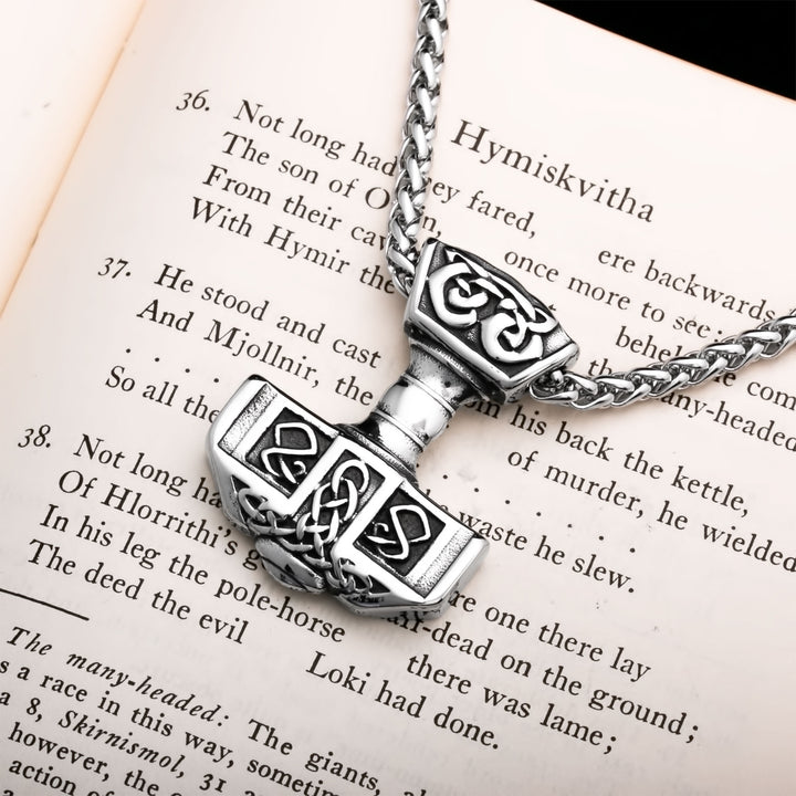 Mjolnir Viking Pendant Necklace 316L Stainless Steel