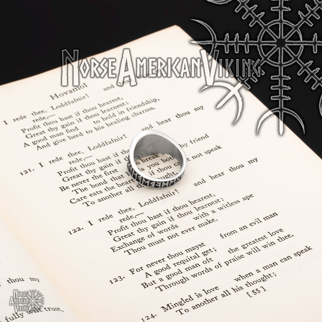 Helm of Awe Raven Rune Viking Ring 316L Stainless Steel - view 6
