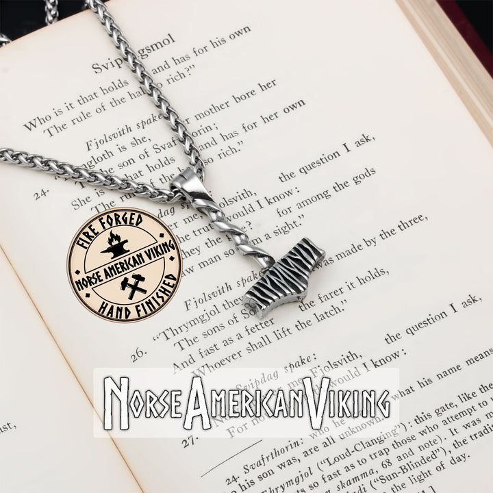 Viking Mjolnir Thor's Hammer Stainless Steel Pendant Necklace