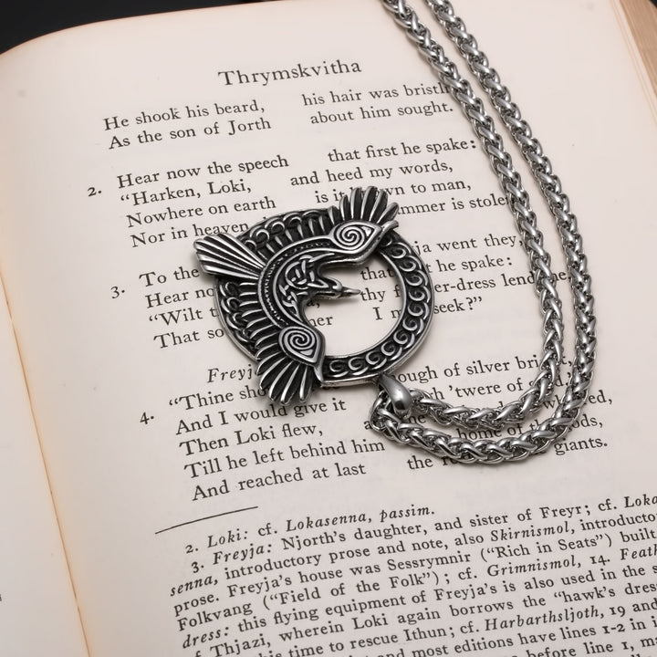 Raven Viking Pendant Necklace 316L Stainless Steel