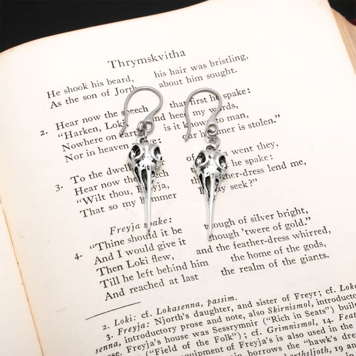 Raven Viking Dangle Earrings Zinc Alloy