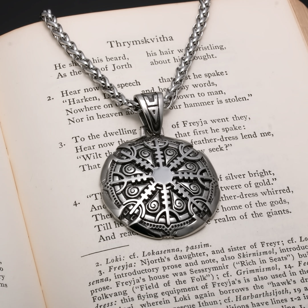 Viking Helm of Awe Stainless Steel Pendant Necklace