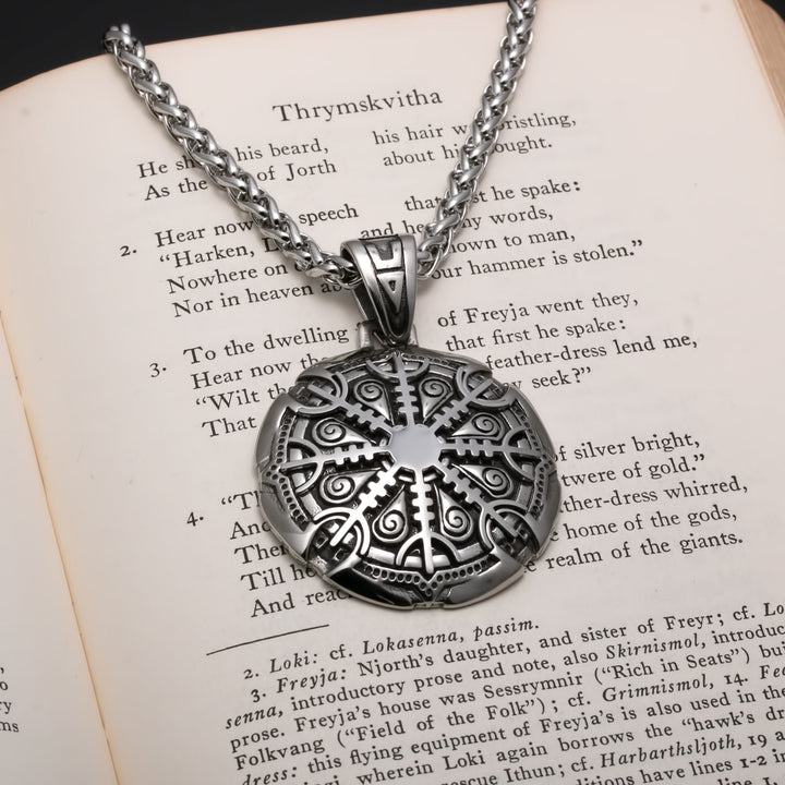 Viking Helm of Awe Stainless Steel Pendant Necklace