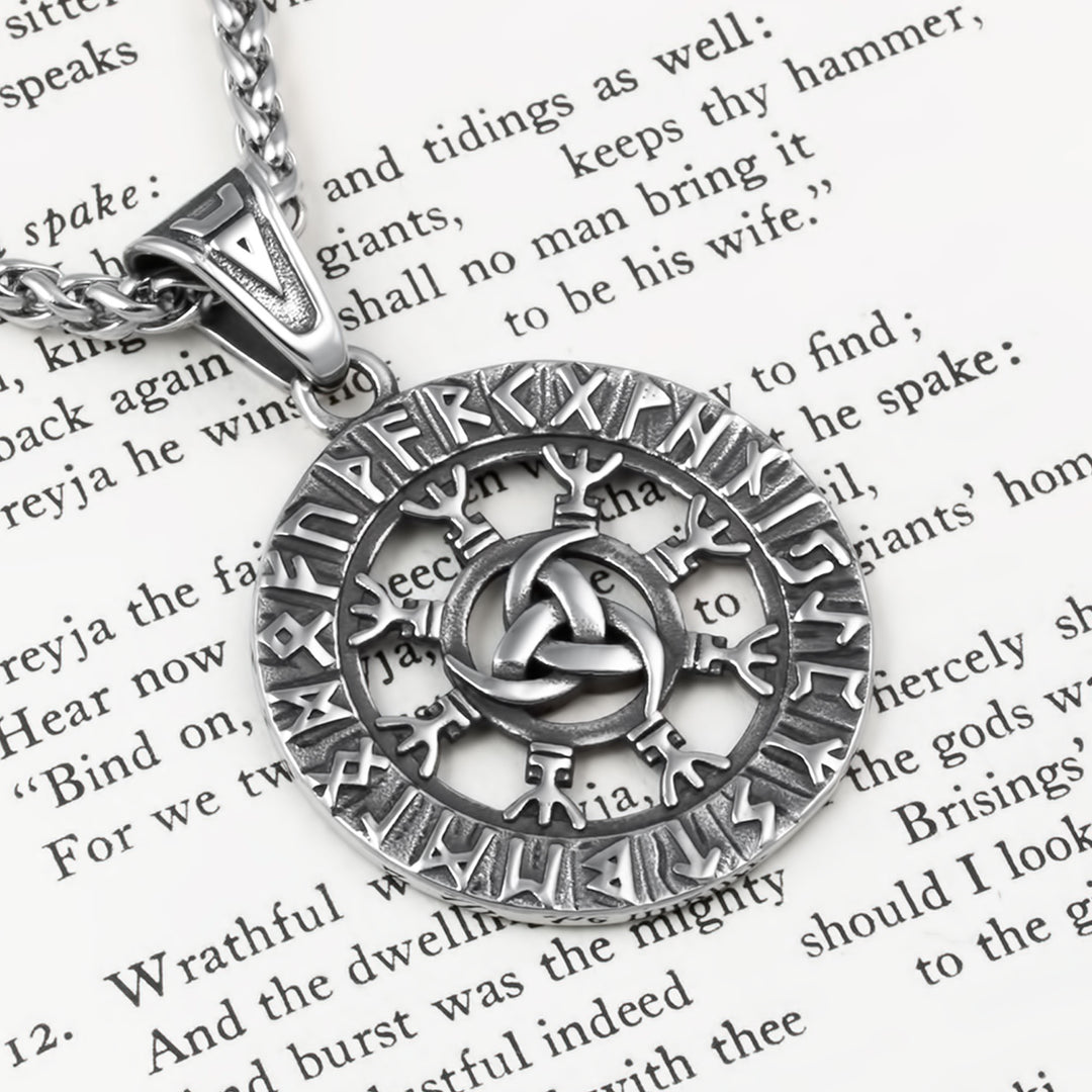 Helm of Awe Viking Pendant Necklace 316L Stainless Steel
