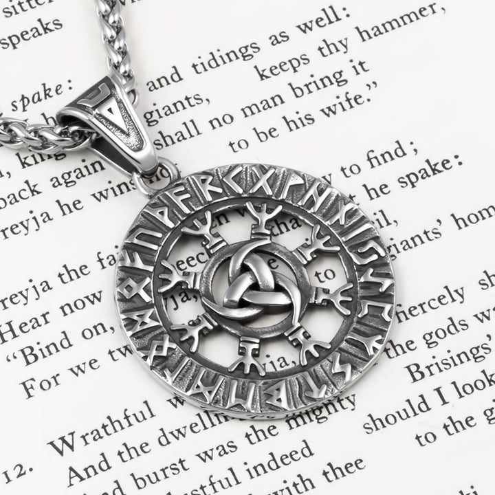 Helm of Awe Viking Pendant Necklace 316L Stainless Steel