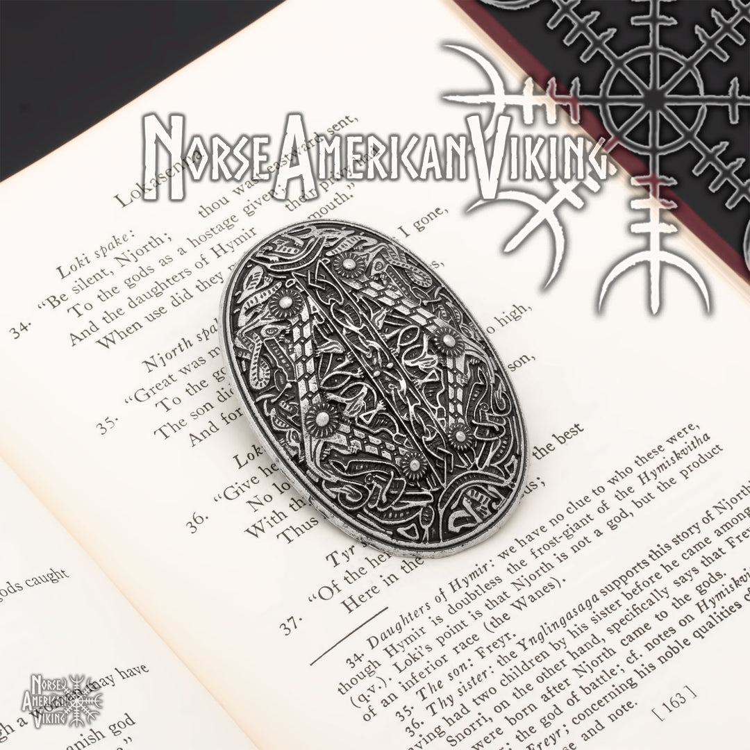 Oval Viking Brooch Zinc Alloy