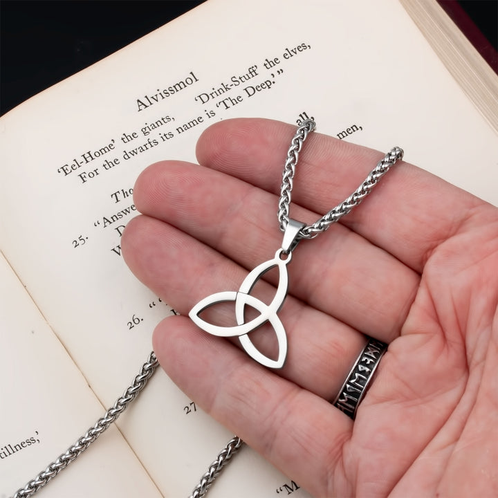 Celtic Trinity Knot Pendant Necklace Stainless Steel Viking