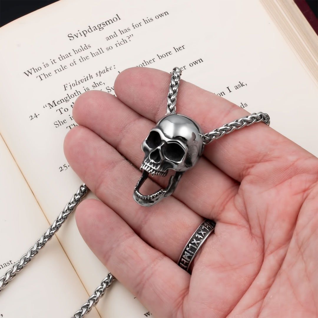 Skull of Your Enemy Pendant Necklace Stainless Steel Viking