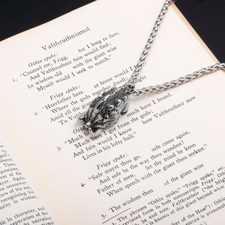 Viking Boar Gullinbursti Stainless Steel Pendant Necklace