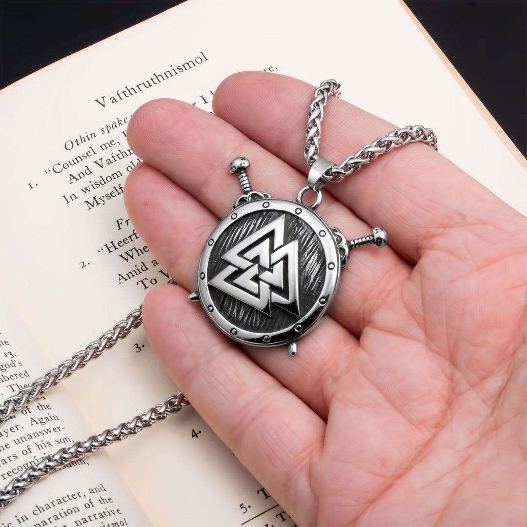 Valknut Viking Pendant Necklace 316L Stainless Steel