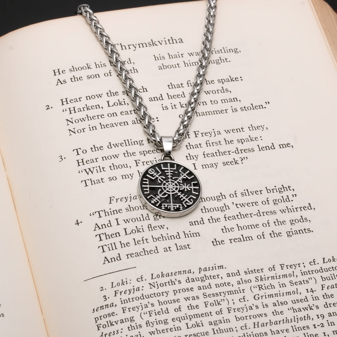 Viking Mini Vegvisir Stainless Steel Pendant Necklace