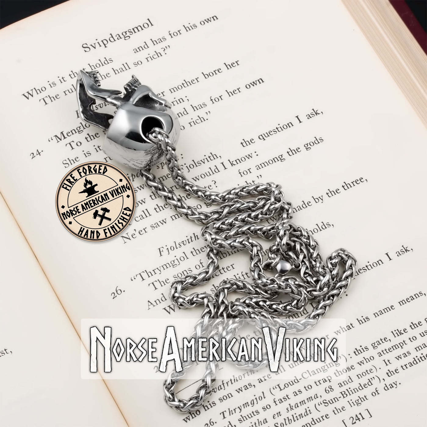 Viking Skull of Your Enemy Stainless Steel Pendant Necklace