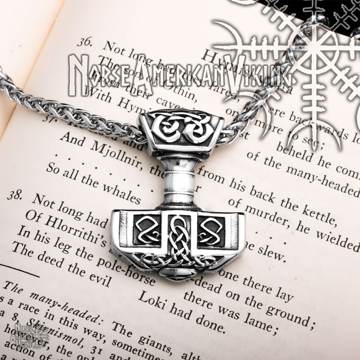 Viking Mjolnir Thor's Hammer Stainless Steel Pendant Necklace