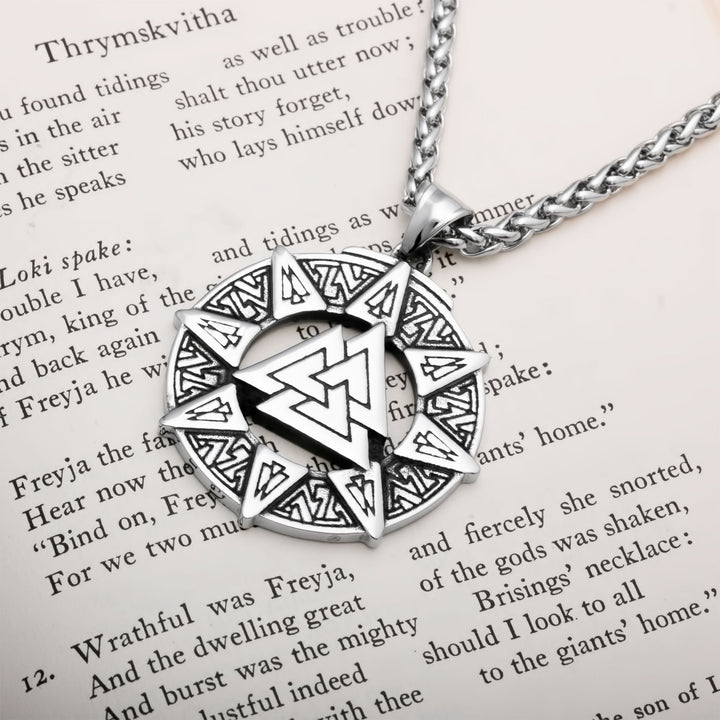 Valknut Viking Pendant Necklace 316L Stainless Steel