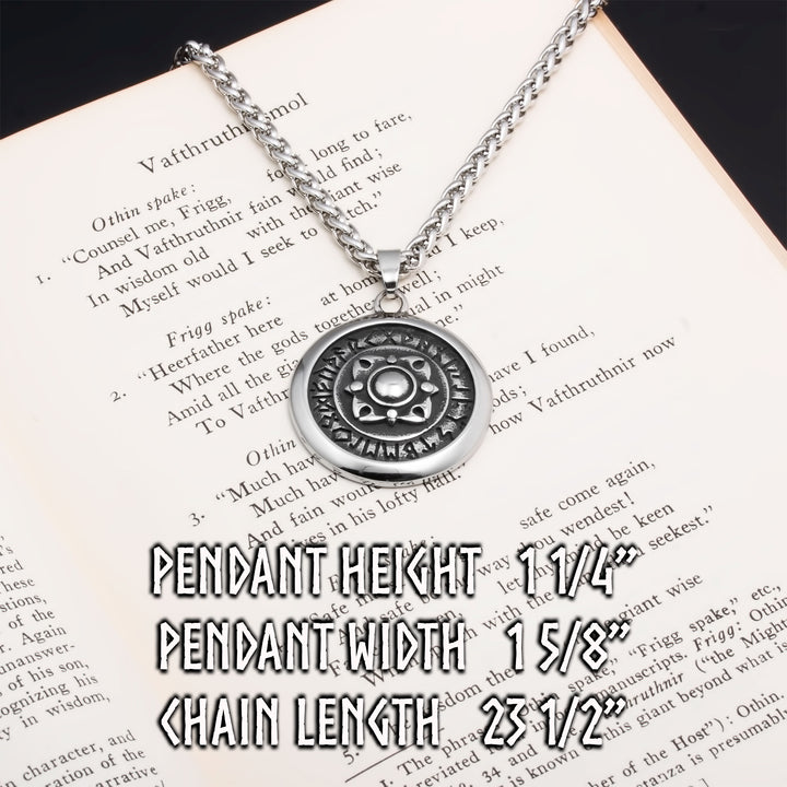 Elder Futhark Rune Viking Pendant Necklace 316L Stainless Steel