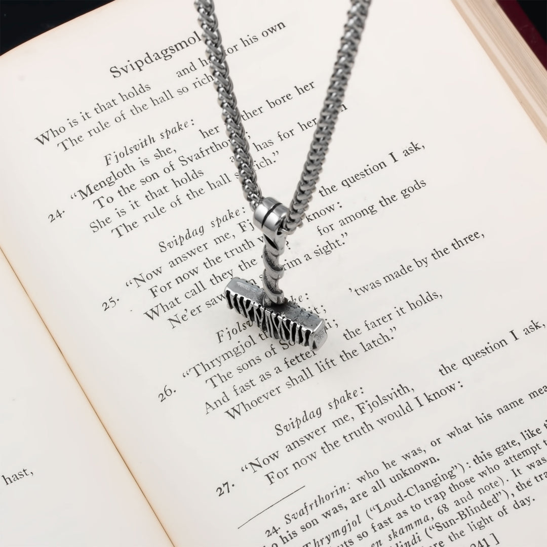Mjolnir Thor's Hammer Pendant Necklace Stainless Steel Viking