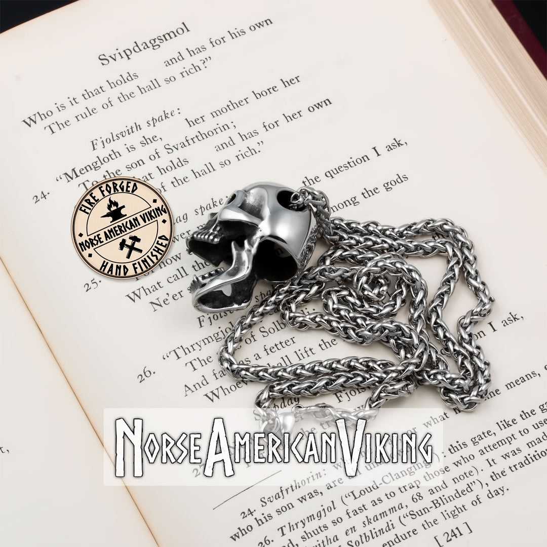 Viking Skull of Your Enemy Stainless Steel Pendant Necklace