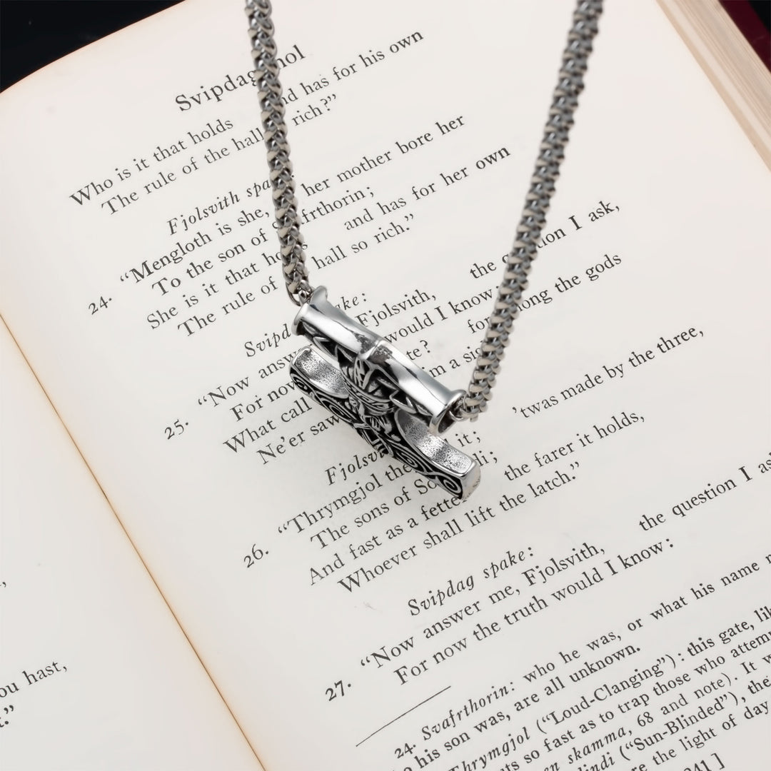 Mjolnir Thor's Hammer Pendant Necklace Stainless Steel Viking