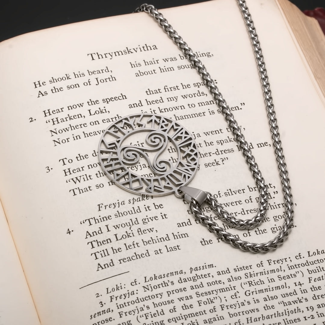 Elder Futhark Rune Viking Pendant Necklace 316L Stainless Steel