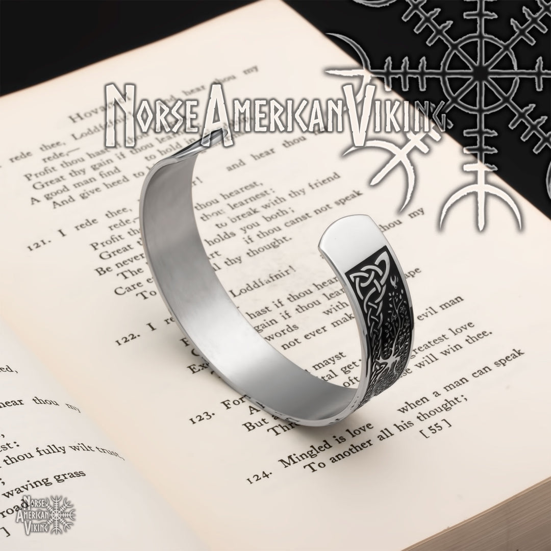 Yggdrasil Viking Cuff Bracelet 316L Stainless Steel