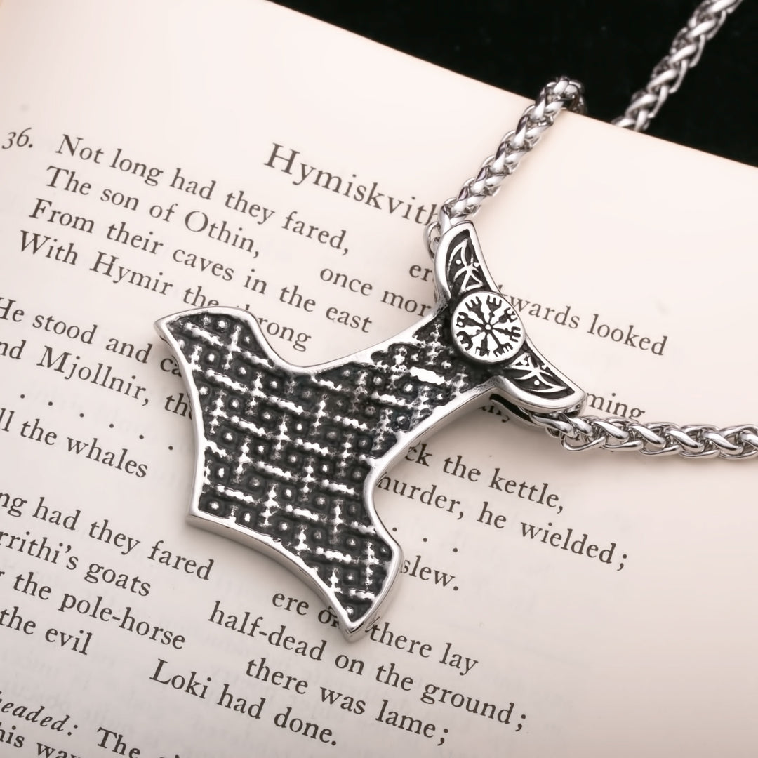 Mjolnir Vegvisir Odin Viking Pendant Necklace 316L Stainless Steel - view 6