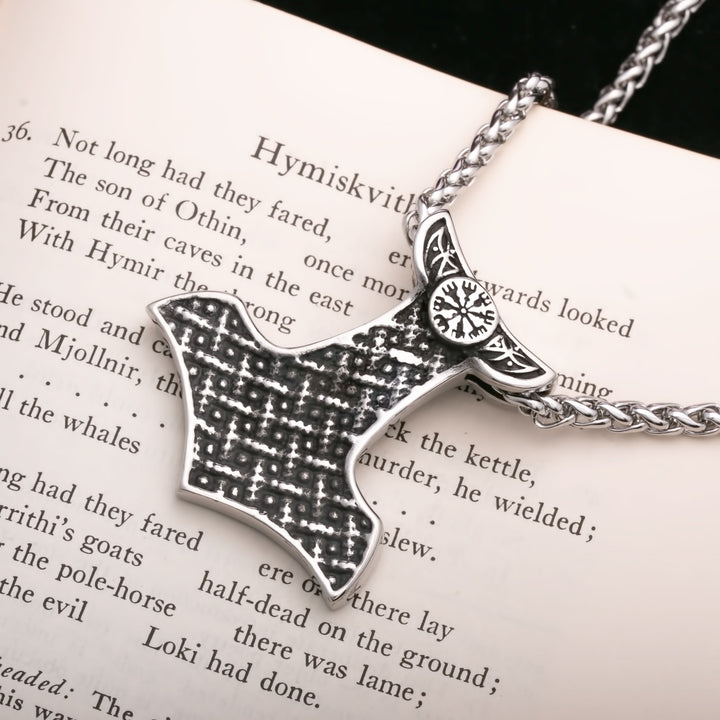 Mjolnir Vegvisir Odin Viking Pendant Necklace 316L Stainless Steel - view 6