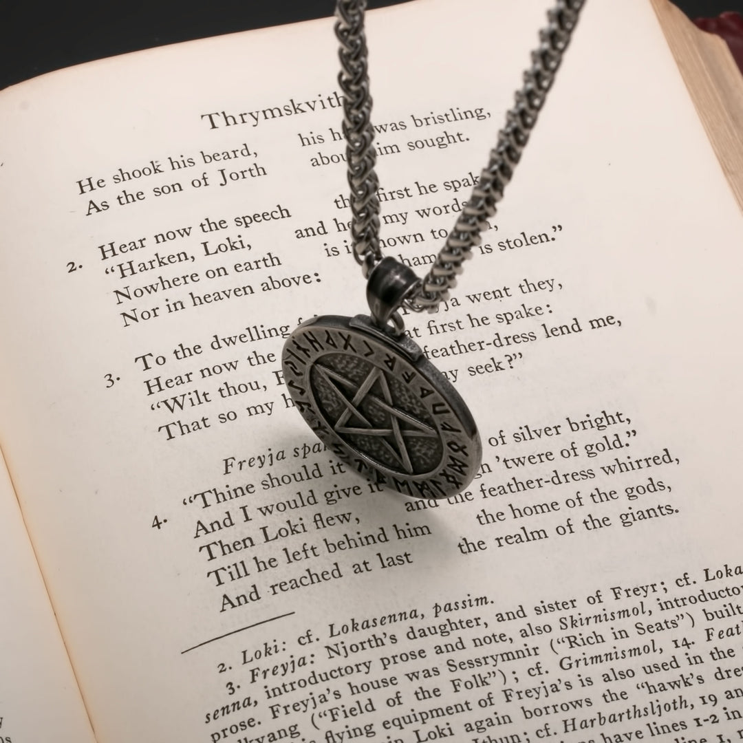 Elder Futhark Rune Viking Pendant Necklace 316L Stainless Steel