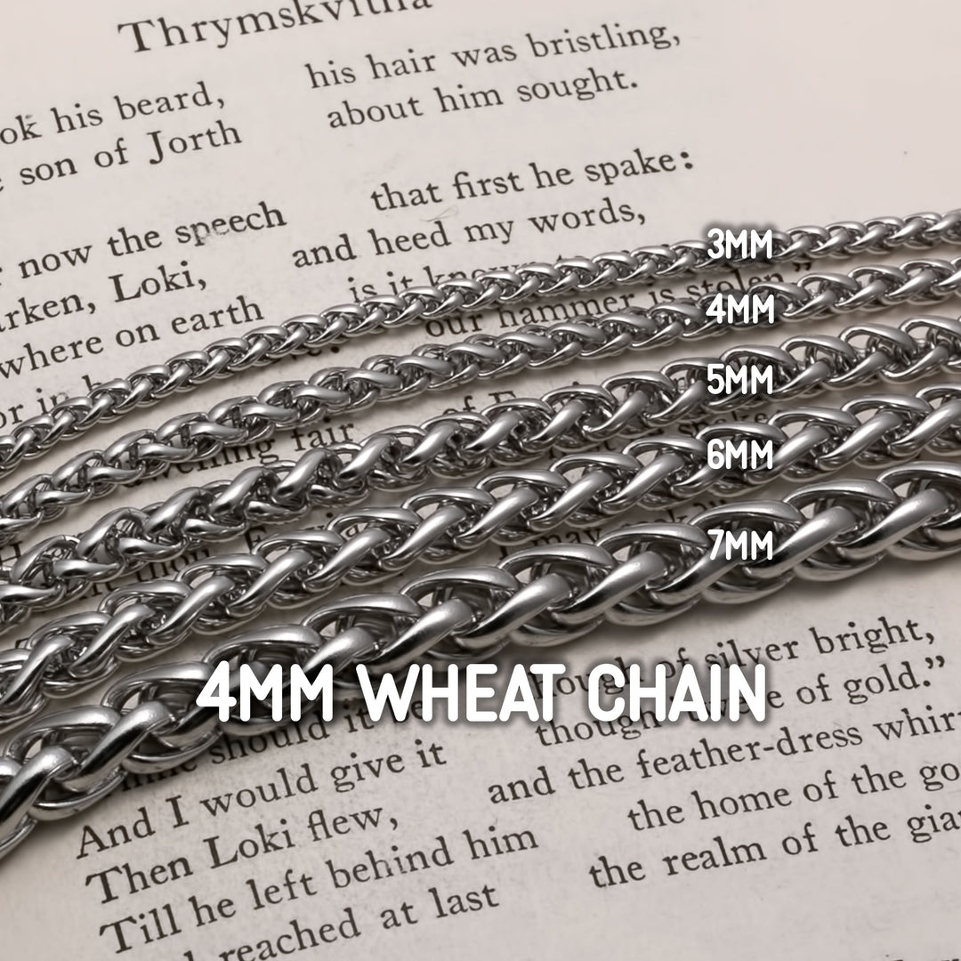 4mm Wheat 316L Stainless Steel Chain 18 inches