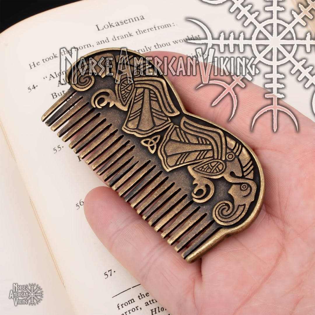 Viking Raven Hair Beard Comb