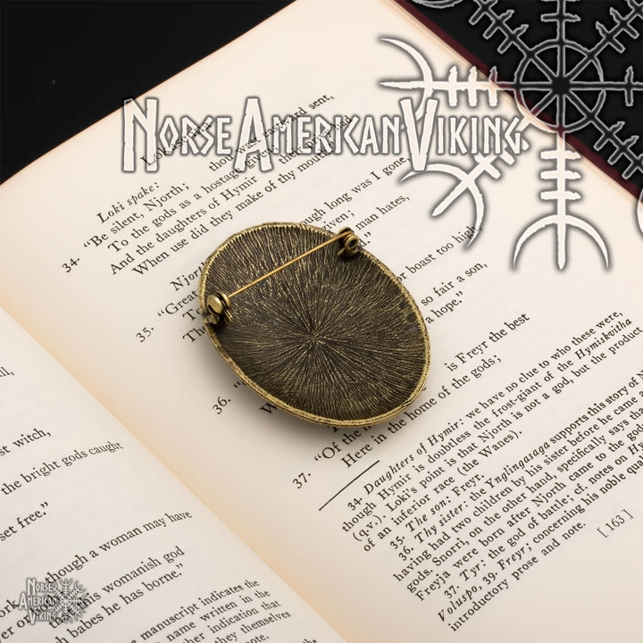 Viking Dragon Broa Oval Tortoise Brooch