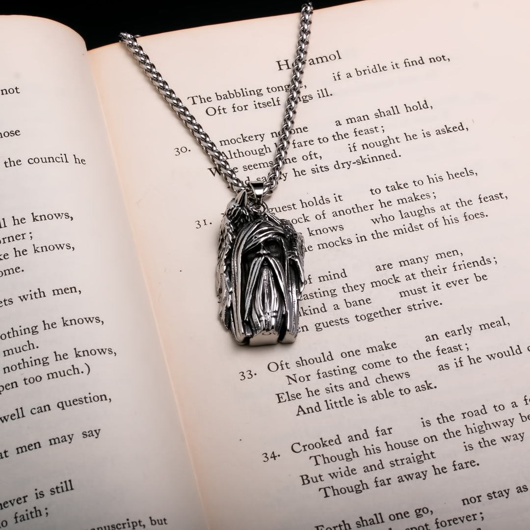 Raven Viking Pendant Necklace 316L Stainless Steel