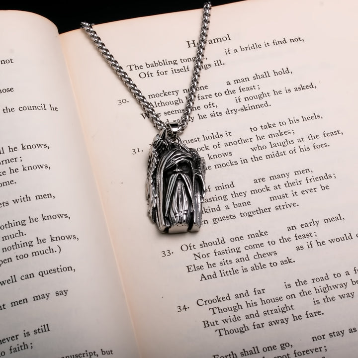 Raven Viking Pendant Necklace 316L Stainless Steel