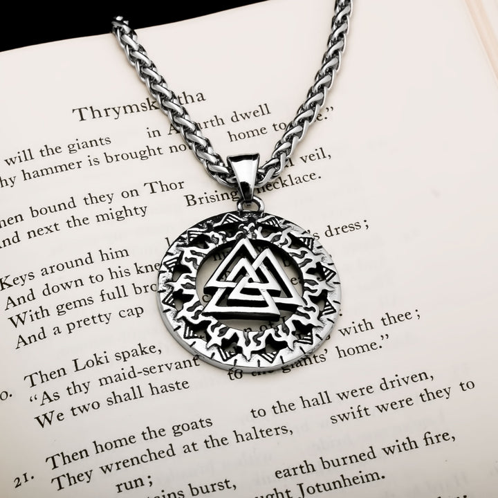 Valknut Viking Pendant Necklace 316L Stainless Steel